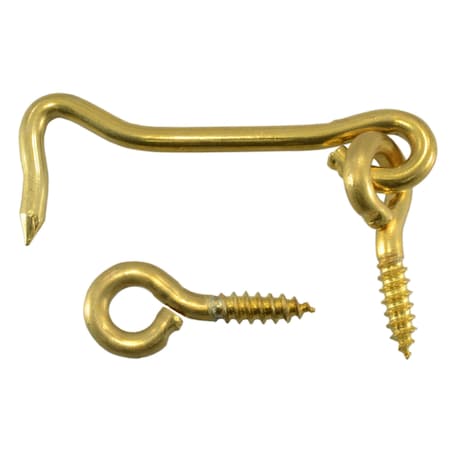 Midwest Fastener 5/32" x 2-1/2" Solid Brass Gate Hooks 25PK 52424